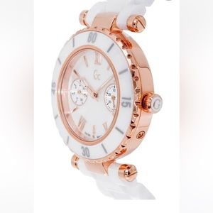 Authentic Guess Collection Women's White Ceramic Bracelet Watch, G42004L1